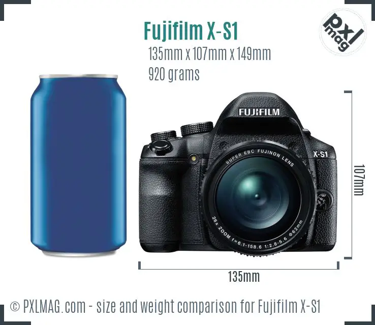 Fujifilm X-S1 dimensions scale