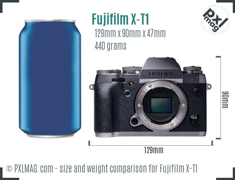 Fujifilm X-T1 dimensions scale