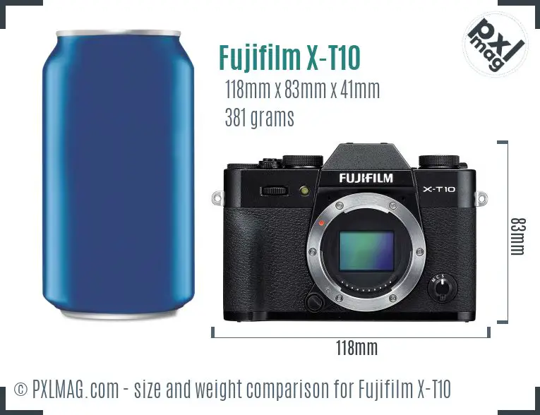 Fujifilm X-T10 dimensions scale