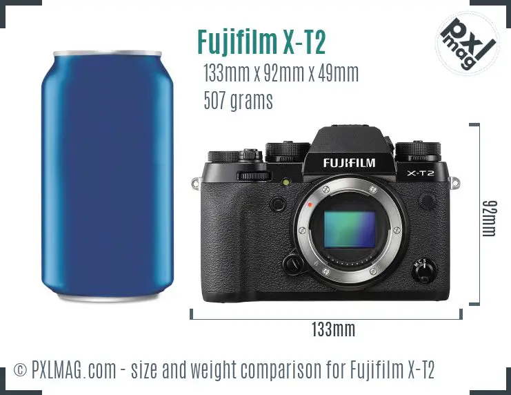Fujifilm X-T2 dimensions scale