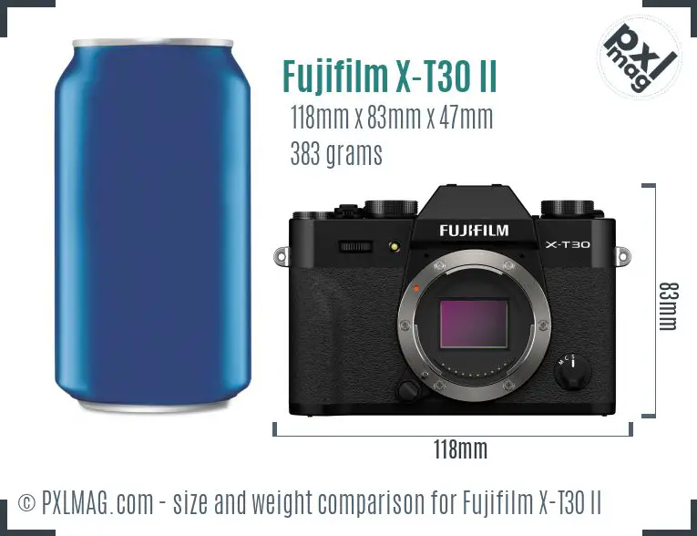 Fujifilm X-T30 II dimensions scale
