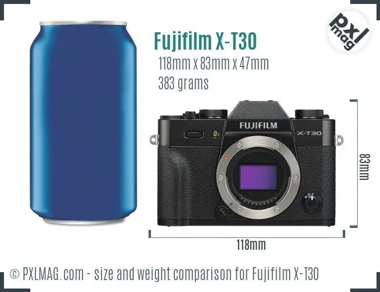 Fujifilm X-T30 dimensions scale