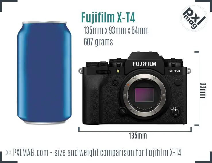 Fujifilm X-T4 dimensions scale