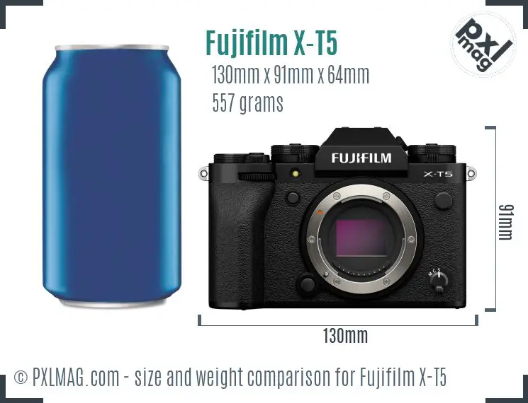 Fujifilm X-T5 dimensions scale
