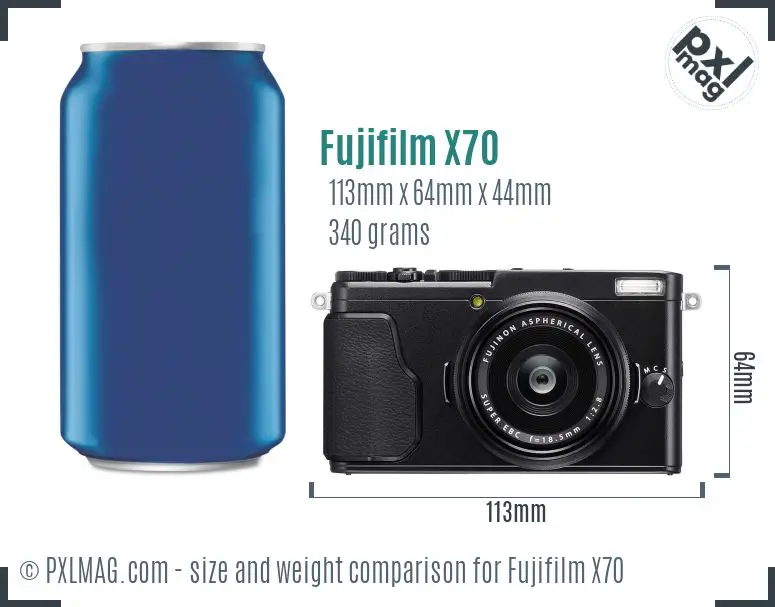 Fujifilm X70 dimensions scale