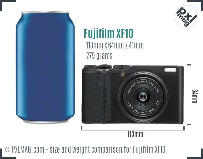 Fujifilm XF10 dimensions scale