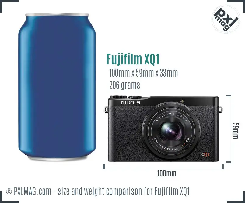 Fujifilm XQ1 dimensions scale