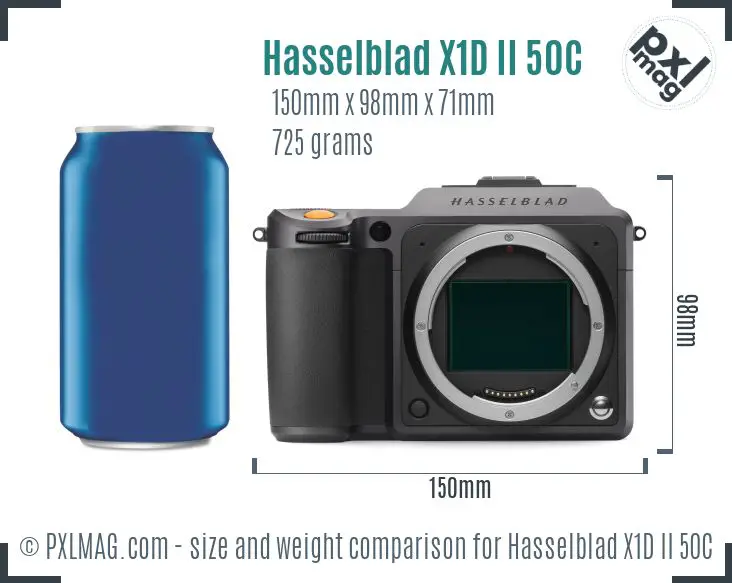Hasselblad X1D II 50C dimensions scale