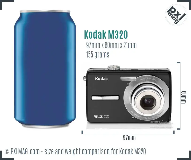 Kodak EasyShare M320 dimensions scale