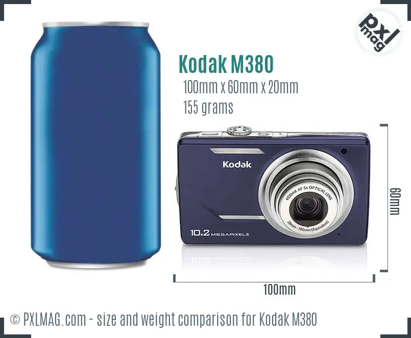Kodak EasyShare M380 dimensions scale