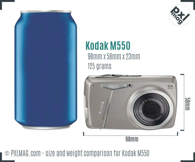 Kodak EasyShare M550 dimensions scale