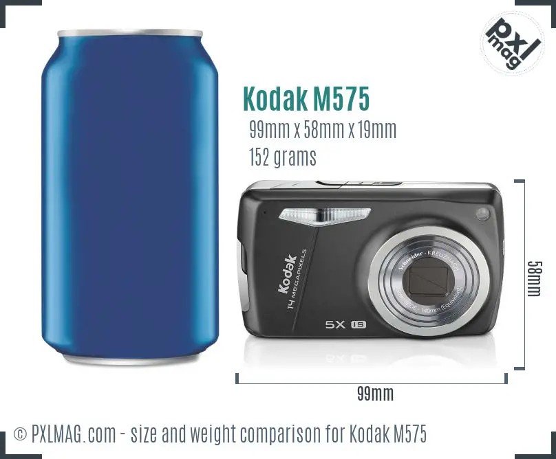 Kodak EasyShare M575 dimensions scale