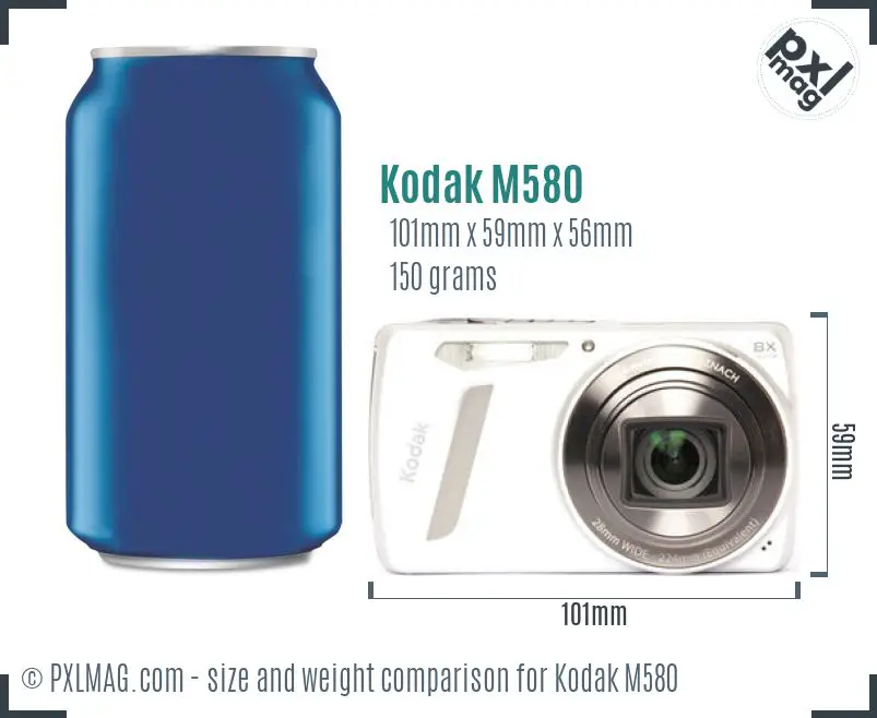 Kodak EasyShare M580 dimensions scale