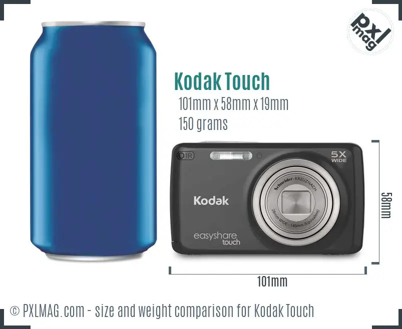 Kodak EasyShare Touch dimensions scale