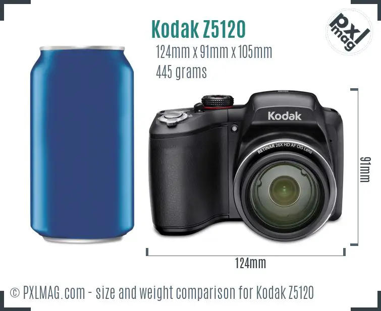 Kodak EasyShare Z5120 dimensions scale