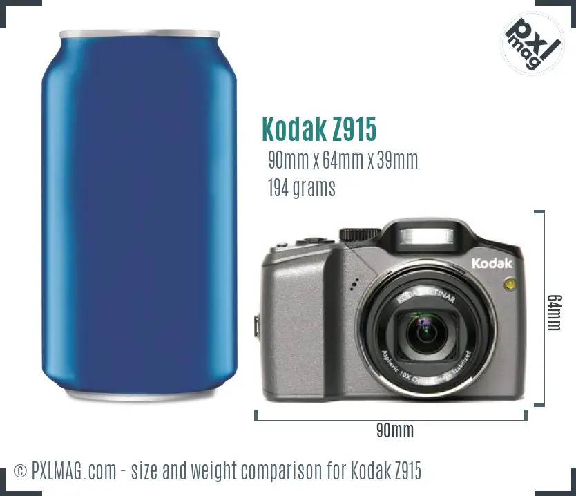 Kodak EasyShare Z915 dimensions scale