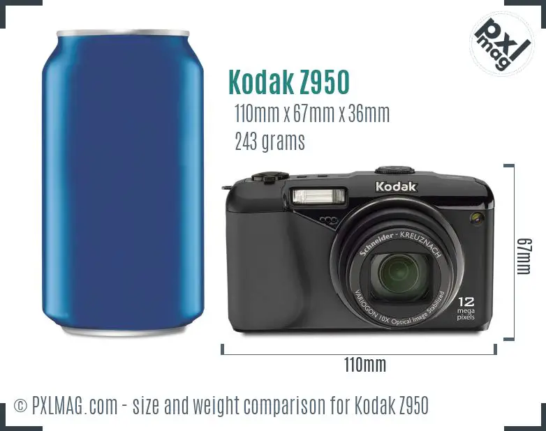Kodak EasyShare Z950 dimensions scale