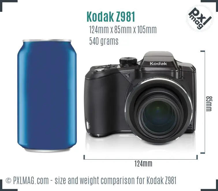 Kodak EasyShare Z981 dimensions scale