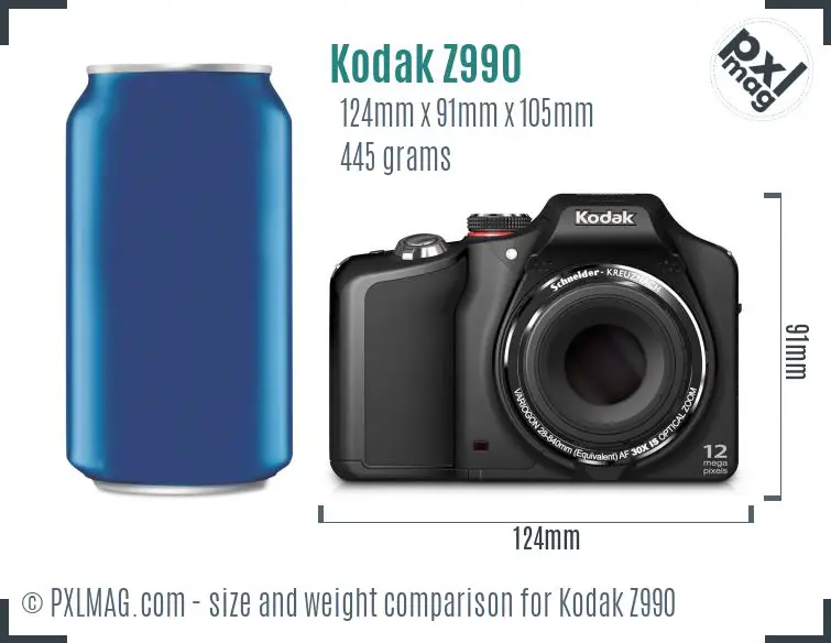 Kodak EasyShare Z990 dimensions scale