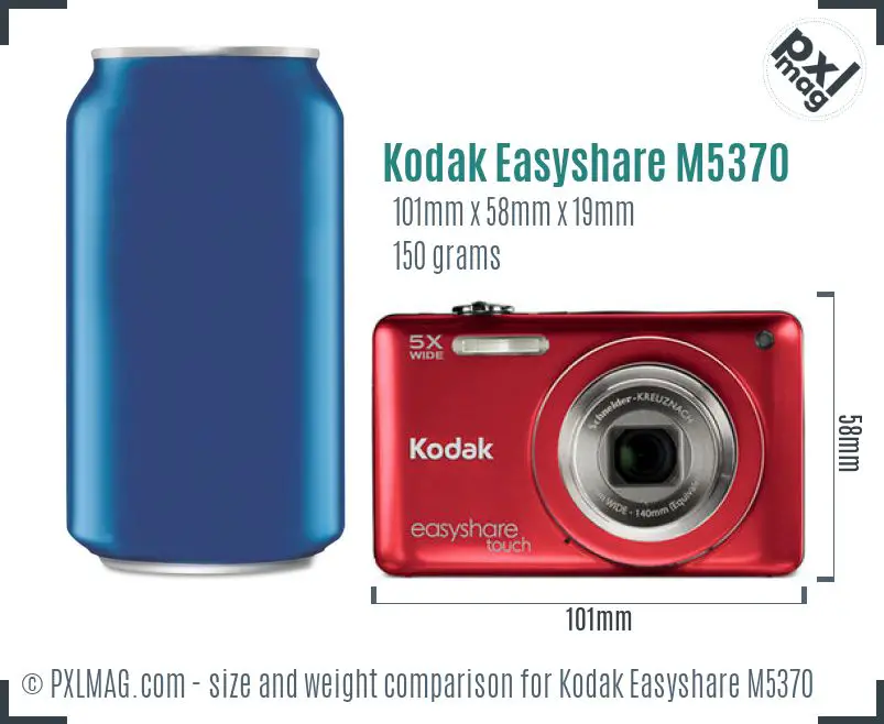 Kodak Easyshare M5370 dimensions scale