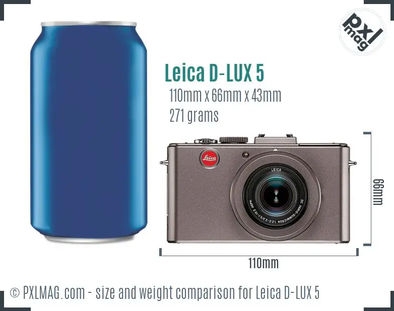 Leica D-LUX 5 dimensions scale