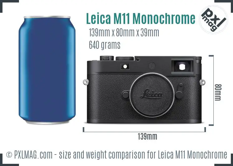 Leica M11 Monochrome dimensions scale