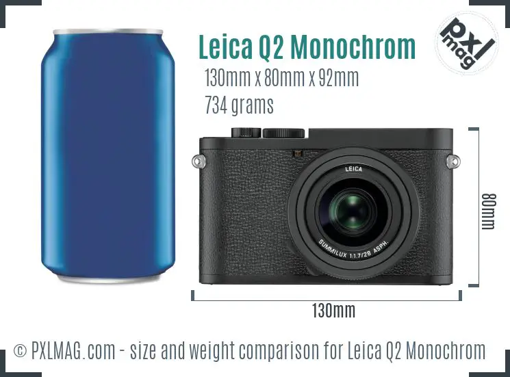 Leica Q2 Monochrom dimensions scale