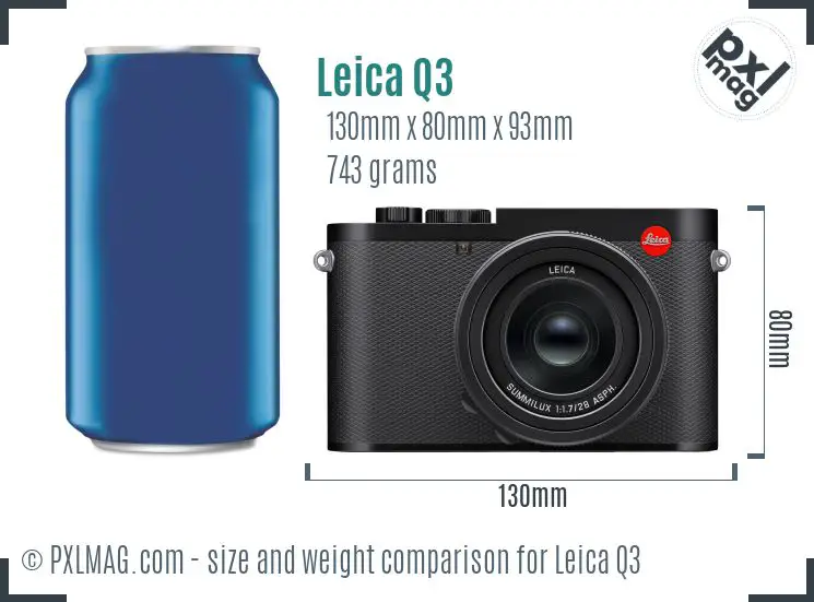 Leica Q3 dimensions scale