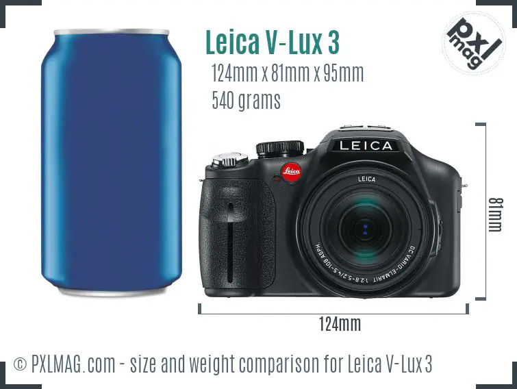 Leica V-Lux 3 dimensions scale