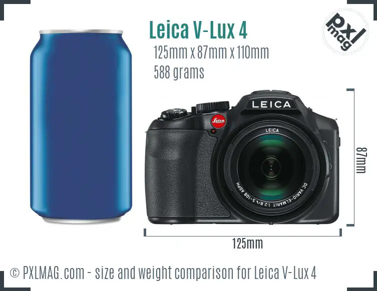 Leica V-Lux 4 dimensions scale