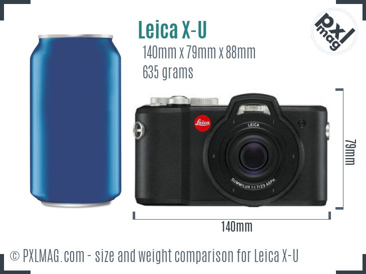Leica X-U dimensions scale