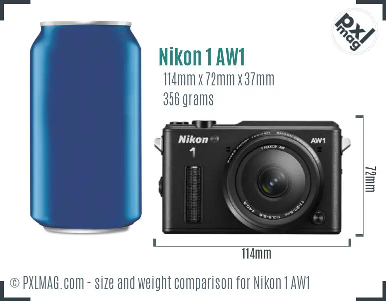 Nikon 1 AW1 dimensions scale