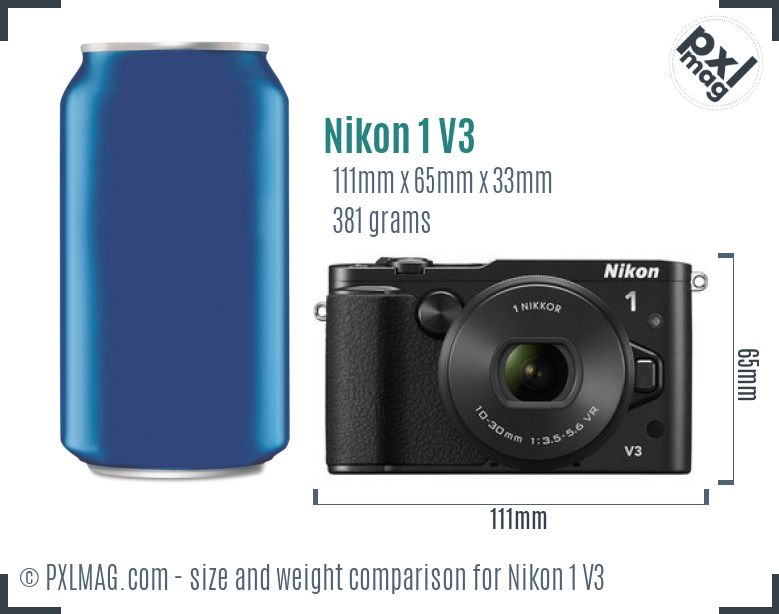 Nikon 1 V3 dimensions scale
