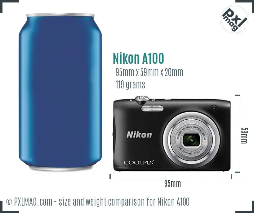 Nikon Coolpix A100 dimensions scale
