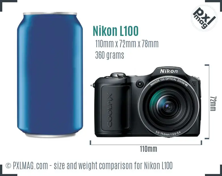 Nikon Coolpix L100 dimensions scale
