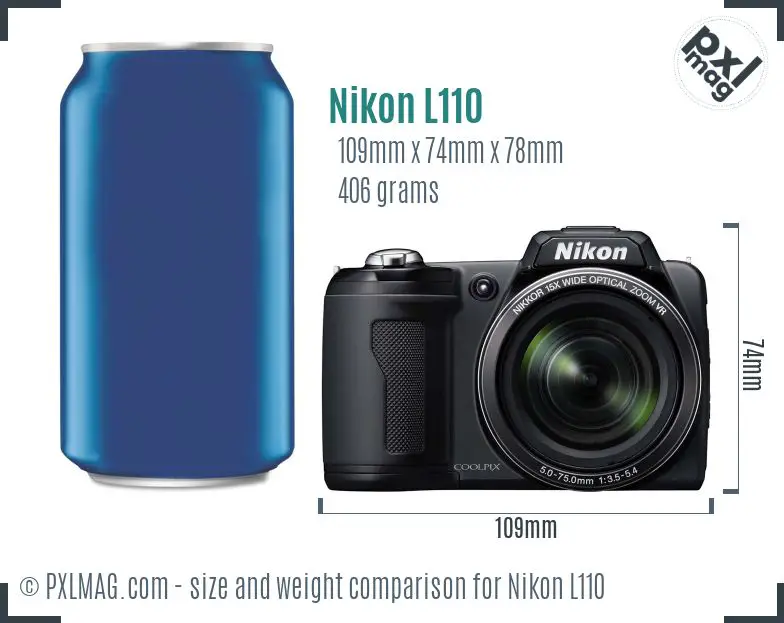 Nikon Coolpix L110 dimensions scale