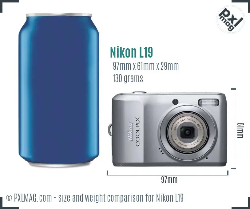 Nikon Coolpix L19 dimensions scale