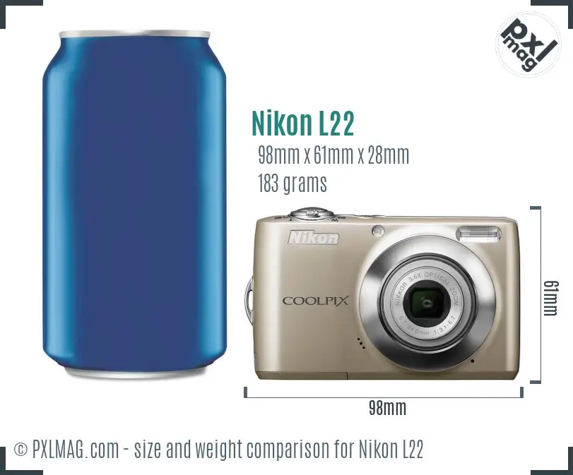 Nikon Coolpix L22 dimensions scale
