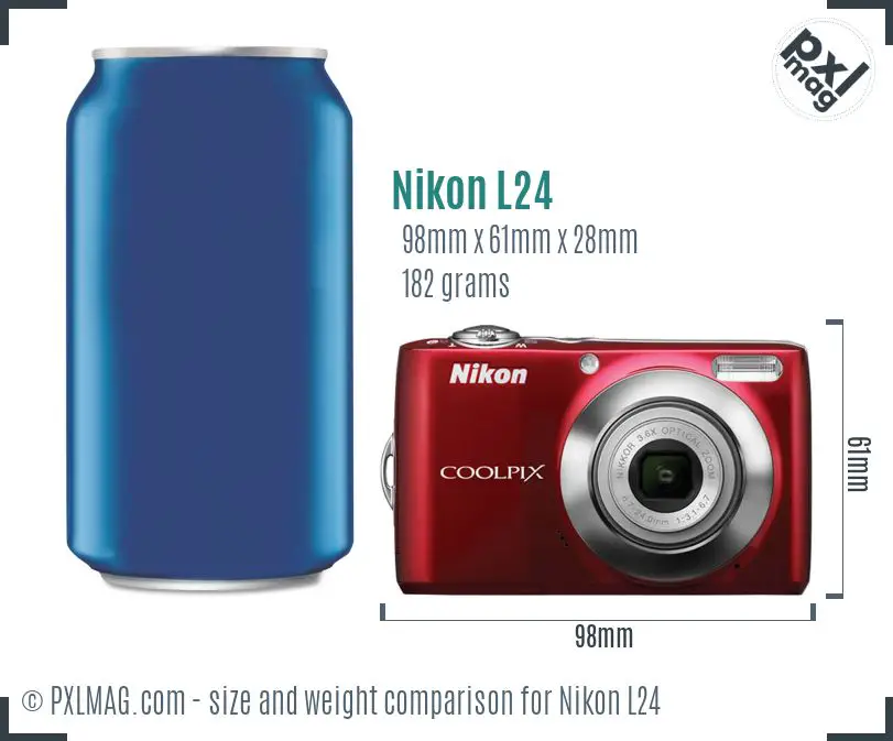 Nikon Coolpix L24 dimensions scale