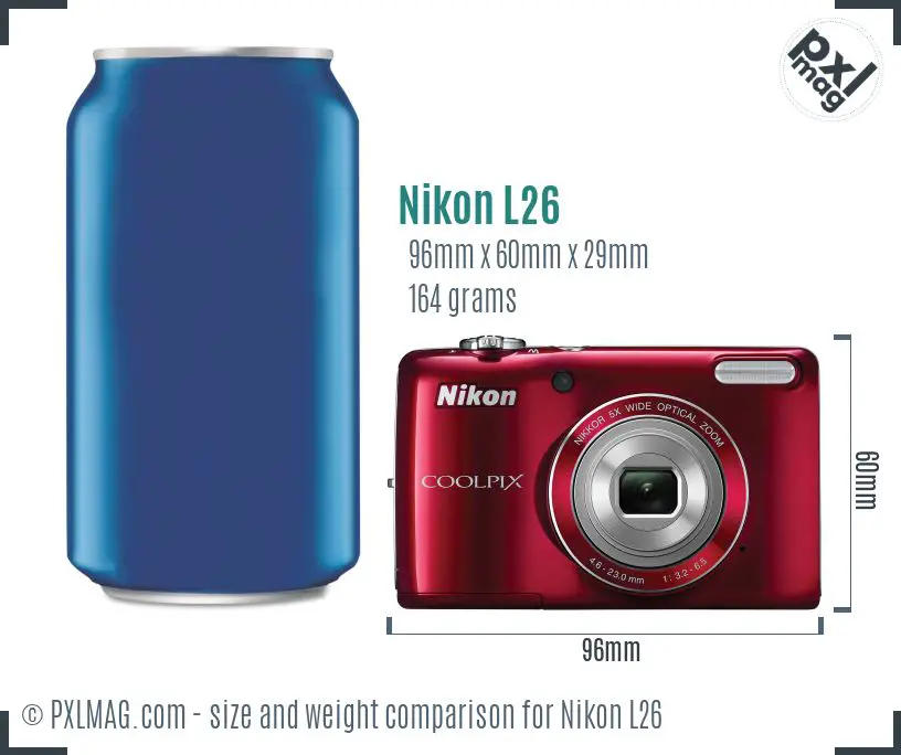 Nikon Coolpix L26 dimensions scale