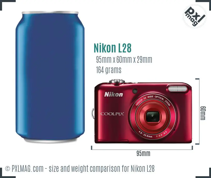 Nikon Coolpix L28 dimensions scale