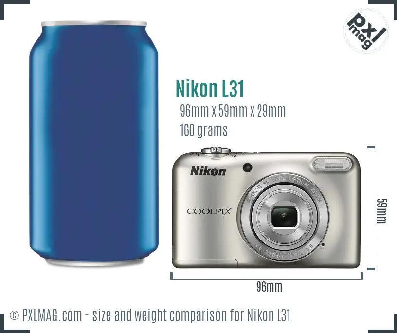 Nikon Coolpix L31 dimensions scale