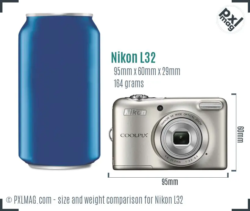 Nikon Coolpix L32 dimensions scale