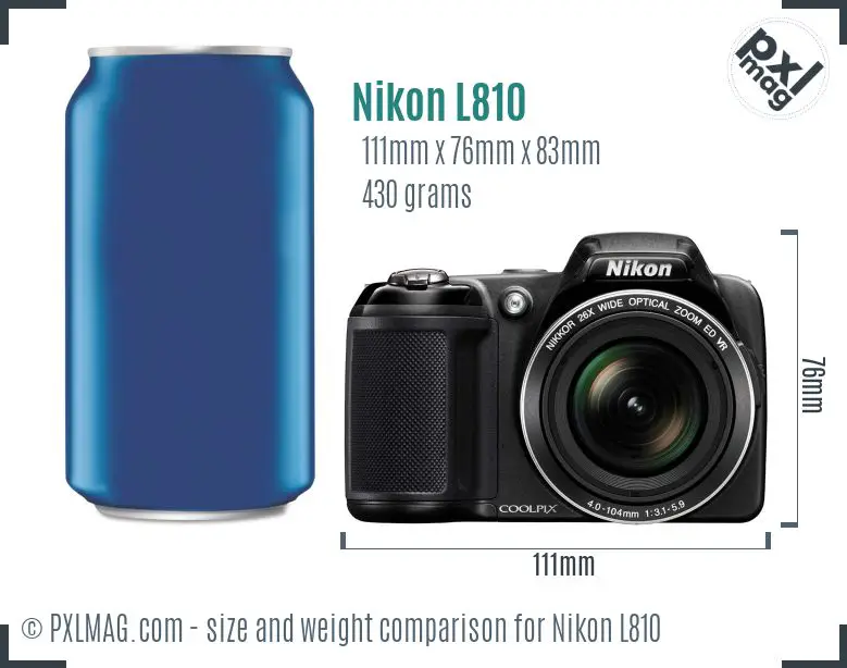 Nikon Coolpix L810 dimensions scale