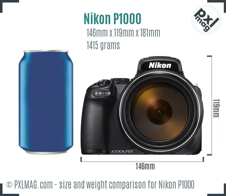 Nikon Coolpix P1000 dimensions scale
