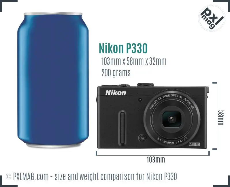 Nikon Coolpix P330 dimensions scale