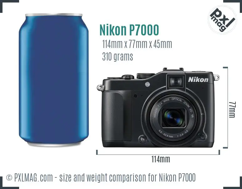 Nikon Coolpix P7000 dimensions scale