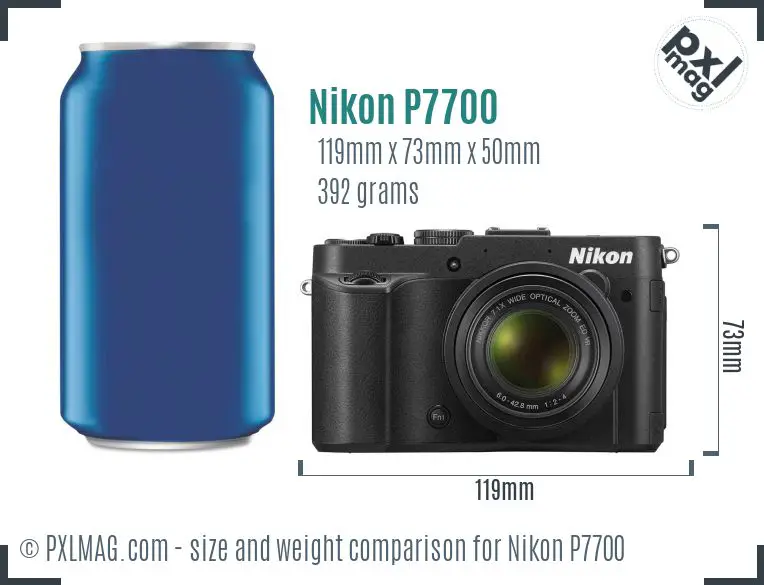 Nikon Coolpix P7700 dimensions scale