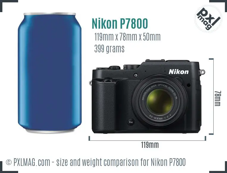 Nikon Coolpix P7800 dimensions scale