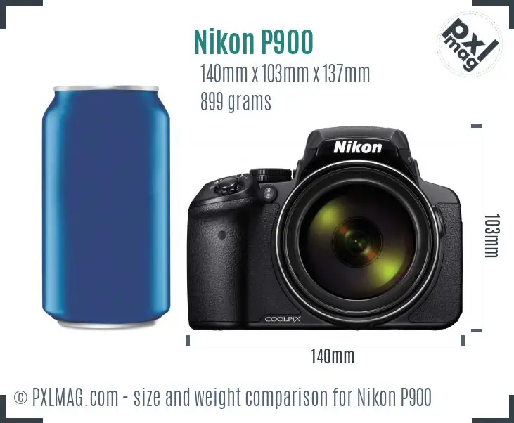 Nikon Coolpix P900 dimensions scale